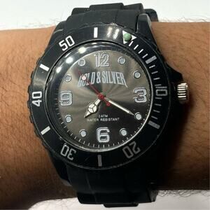 Black Gold & Silver Men's Watch